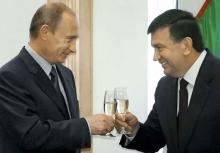 Shavkat Mirzijaev and Vladimir Putin