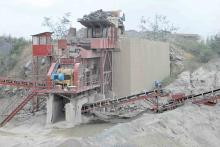 dump truck ready to offload rock 