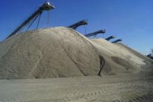 Manufacted sand stockpiles