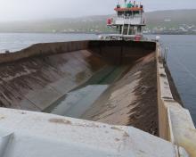 Open bottom of Ragnhild barge