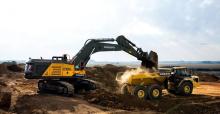 Volvo EC950E excavator & A60H arituclated hauler at Mining Indonesia.jpg