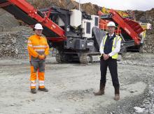 Sandvik engineer Adam Frame (left) and MacLeod business development manager Greig MacLeod