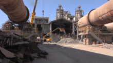 Material from the old furnaces is being used to produce new cement