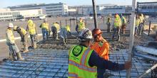 Blue Planet's limestone-coated lightweight aggregate was used in concrete mixes at the San Francisco International Airport expansion project. Image: Blue Planet