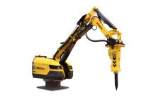 The new Brokk Pedestal Boom can be operated with either a tethered remote or from a control room