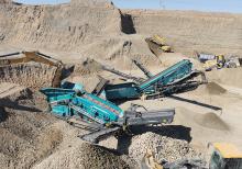 Powerscreen Warrior 1800 and Chieftain 2100X screeners at work in Xinjiang