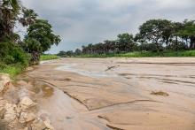 Kidepo River in Uganda. Rivers are a popular sand source for miners