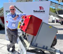 Padraig McDermott on the Telestack stand at Hillhead 2022