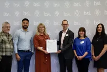 A team from Aggregate Industries was invited to BSI’s offices in Milton Keynes to receive the certificates earlier this month