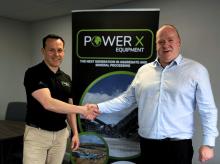 Luke Talbot (left), MD of PX Equipment, and Powerscreen's Mark Ferguson mark the extended distributor agreement in West Africa. Pic: Powerscreen