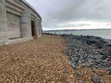 Aggregate Industries supplied 1,000 tonnes of its Armourstone product from its Bardon Hill quarry to protect historic Hurst Castle. Umage: Aggregate Industries