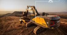 Electric machines such as Volvo CE's mid-size EC230 electric excavator can reduce a fleet’s carbon emissions in the switch to cleaner sources of power. Image: Volvo CE