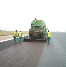 slurry paving at an airport