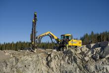 Atlas Copco digging at a quarry 