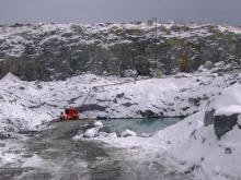 pump in frozen water