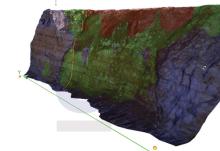 3d image of a rock face