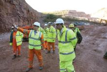 Group of men on quarry site 