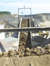 Rocks on a conveyor belt