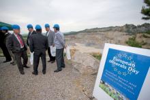 local stakeholders touring a quarry