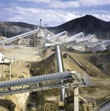 static crushing plant at a quarry