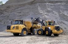 Loading material onto a truck