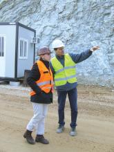 Fassa's Alberto Dutto (right) and Metso's Deana Sbarzaglia discuss the operation of the new facility