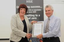 Martin Isles receives a signed "recommitment to Target Zero" certificate