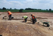 Searching for archaeological artifacts in a quarry site