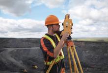 Worker using a modern surveying/visualisation tool