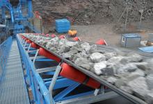 conveyer belt carrying aggregates