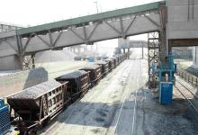 Aggregates being transported by rail in Russia