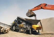 mobile washing plant being loaded