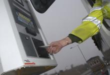 man using swipe card system