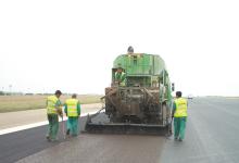 slurry paving at an airport