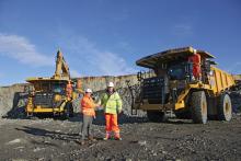 Gary Jones of the Hillhouse Quarry Group with the new Cat machines