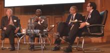 panel session 2: Peter Andrew; Dr Nelson Ogunshakin, Lawrence Slade and Simon Jack