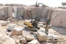 Volvo excavator in a quarry