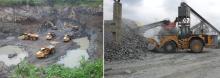 Equipment at work in Nigerian quarry