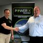 Luke Talbot (left), MD of PX Equipment, and Powerscreen's Mark Ferguson mark the extended distributor agreement in West Africa. Pic: Powerscreen