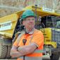 Longcliffe’s Brassington Moor quarry manager Jon Murgatroyd with the new Komatsu dumper. Image: Longcliffe Quarries